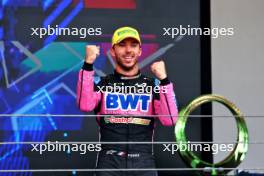 Pierre Gasly (FRA) Alpine F1 Team celebrates his third position on the podium. 03.11.2024. Formula 1 World Championship, Rd 21, Brazilian Grand Prix, Sao Paulo, Brazil, Race Day.