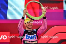 Pierre Gasly (FRA) Alpine F1 Team celebrates his third position on the podium. 03.11.2024. Formula 1 World Championship, Rd 21, Brazilian Grand Prix, Sao Paulo, Brazil, Race Day.