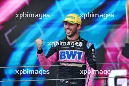 Pierre Gasly (FRA) Alpine F1 Team celebrates his third position on the podium. 03.11.2024. Formula 1 World Championship, Rd 21, Brazilian Grand Prix, Sao Paulo, Brazil, Race Day.