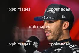 Pierre Gasly (FRA) Alpine F1 Team in the post race FIA Press Conference. 03.11.2024. Formula 1 World Championship, Rd 21, Brazilian Grand Prix, Sao Paulo, Brazil, Race Day.