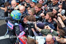 Esteban Ocon (FRA) Alpine F1 Team celebrates his second position in parc ferme with the team. 03.11.2024. Formula 1 World Championship, Rd 21, Brazilian Grand Prix, Sao Paulo, Brazil, Race Day.