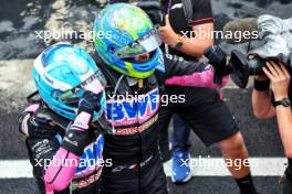 Esteban Ocon (FRA) Alpine F1 Team (Right) and Pierre Gasly (FRA) Alpine F1 Team celebrate a 2-3 finish in parc ferme. 03.11.2024. Formula 1 World Championship, Rd 21, Brazilian Grand Prix, Sao Paulo, Brazil, Race Day.