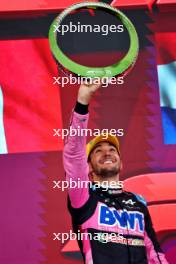 Esteban Ocon (FRA) Alpine F1 Team celebrates his second position on the podium. 03.11.2024. Formula 1 World Championship, Rd 21, Brazilian Grand Prix, Sao Paulo, Brazil, Race Day.