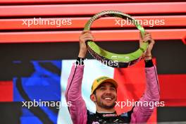 Esteban Ocon (FRA) Alpine F1 Team celebrates his second position on the podium. 03.11.2024. Formula 1 World Championship, Rd 21, Brazilian Grand Prix, Sao Paulo, Brazil, Race Day.