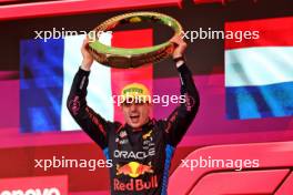 Race winner Max Verstappen (NLD) Red Bull Racing celebrates on the podium. 03.11.2024. Formula 1 World Championship, Rd 21, Brazilian Grand Prix, Sao Paulo, Brazil, Race Day.