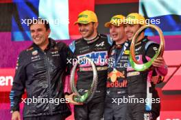 The podium (L to R): Pierre Wache (FRA) Red Bull Racing Technical Director; Esteban Ocon (FRA) Alpine F1 Team, second; Max Verstappen (NLD) Red Bull Racing, race winner; Pierre Gasly (FRA) Alpine F1 Team, third. 03.11.2024. Formula 1 World Championship, Rd 21, Brazilian Grand Prix, Sao Paulo, Brazil, Race Day.