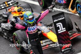 Esteban Ocon (FRA) Alpine F1 Team celebrates his second position in parc ferme. 03.11.2024. Formula 1 World Championship, Rd 21, Brazilian Grand Prix, Sao Paulo, Brazil, Race Day.