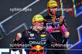 Race winner Max Verstappen (NLD) Red Bull Racing celebrates on the podium. 03.11.2024. Formula 1 World Championship, Rd 21, Brazilian Grand Prix, Sao Paulo, Brazil, Race Day.