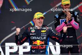 Race winner Max Verstappen (NLD) Red Bull Racing celebrates on the podium. 03.11.2024. Formula 1 World Championship, Rd 21, Brazilian Grand Prix, Sao Paulo, Brazil, Race Day.