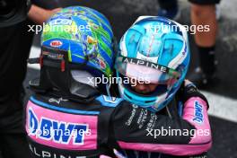 (L to R): Esteban Ocon (FRA) Alpine F1 Team and Pierre Gasly (FRA) Alpine F1 Team celebrate a 2-3 finish in parc ferme. 03.11.2024. Formula 1 World Championship, Rd 21, Brazilian Grand Prix, Sao Paulo, Brazil, Race Day.