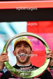 Esteban Ocon (FRA) Alpine F1 Team celebrates his second position on the podium. 03.11.2024. Formula 1 World Championship, Rd 21, Brazilian Grand Prix, Sao Paulo, Brazil, Race Day.