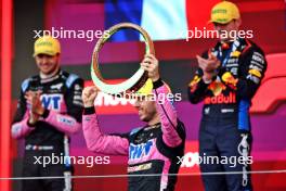 Pierre Gasly (FRA) Alpine F1 Team celebrates his third position on the podium. 03.11.2024. Formula 1 World Championship, Rd 21, Brazilian Grand Prix, Sao Paulo, Brazil, Race Day.