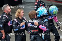 Pierre Gasly (FRA) Alpine F1 Team celebrates his third position with the team in parc ferme. 03.11.2024. Formula 1 World Championship, Rd 21, Brazilian Grand Prix, Sao Paulo, Brazil, Race Day.