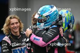 Pierre Gasly (FRA) Alpine F1 Team celebrates his third position with the team in parc ferme. 03.11.2024. Formula 1 World Championship, Rd 21, Brazilian Grand Prix, Sao Paulo, Brazil, Race Day.