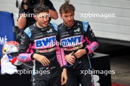 (L to R): Second placed Esteban Ocon (FRA) Alpine F1 Team with third placed team mate Pierre Gasly (FRA) Alpine F1 Team in parc ferme. 03.11.2024. Formula 1 World Championship, Rd 21, Brazilian Grand Prix, Sao Paulo, Brazil, Race Day.