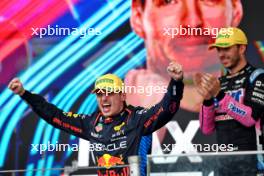 Race winner Max Verstappen (NLD) Red Bull Racing celebrates on the podium. 03.11.2024. Formula 1 World Championship, Rd 21, Brazilian Grand Prix, Sao Paulo, Brazil, Race Day.