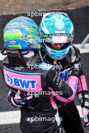 (L to R): Esteban Ocon (FRA) Alpine F1 Team celebrates his second position with third placed team mate Pierre Gasly (FRA) Alpine F1 Team in parc ferme. 03.11.2024. Formula 1 World Championship, Rd 21, Brazilian Grand Prix, Sao Paulo, Brazil, Race Day.