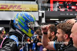 Esteban Ocon (FRA) Alpine F1 Team celebrates his second position in parc ferme with the team. 03.11.2024. Formula 1 World Championship, Rd 21, Brazilian Grand Prix, Sao Paulo, Brazil, Race Day.