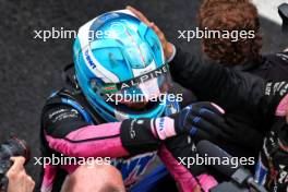 Pierre Gasly (FRA) Alpine F1 Team celebrates his third position with the team in parc ferme. 03.11.2024. Formula 1 World Championship, Rd 21, Brazilian Grand Prix, Sao Paulo, Brazil, Race Day.