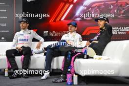 (L to R): Esteban Ocon (FRA) Alpine F1 Team; Max Verstappen (NLD) Red Bull Racing; and Pierre Gasly (FRA) Alpine F1 Team, in the post race FIA Press Conference. 03.11.2024. Formula 1 World Championship, Rd 21, Brazilian Grand Prix, Sao Paulo, Brazil, Race Day.