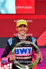 Pierre Gasly (FRA) Alpine F1 Team celebrates his third position on the podium. 03.11.2024. Formula 1 World Championship, Rd 21, Brazilian Grand Prix, Sao Paulo, Brazil, Race Day.