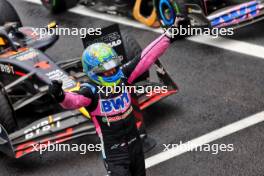 Esteban Ocon (FRA) Alpine F1 Team celebrates his second position in parc ferme. 03.11.2024. Formula 1 World Championship, Rd 21, Brazilian Grand Prix, Sao Paulo, Brazil, Race Day.