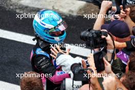 Pierre Gasly (FRA) Alpine F1 Team celebrates his third position with the team. 03.11.2024. Formula 1 World Championship, Rd 21, Brazilian Grand Prix, Sao Paulo, Brazil, Race Day.