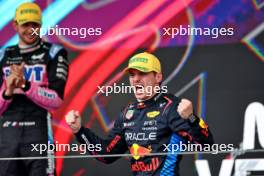 Race winner Max Verstappen (NLD) Red Bull Racing celebrates on the podium. 03.11.2024. Formula 1 World Championship, Rd 21, Brazilian Grand Prix, Sao Paulo, Brazil, Race Day.