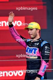 Pierre Gasly (FRA) Alpine F1 Team celebrates his third position on the podium. 03.11.2024. Formula 1 World Championship, Rd 21, Brazilian Grand Prix, Sao Paulo, Brazil, Race Day.