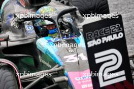 Second placed Esteban Ocon (FRA) Alpine F1 Team A524 in parc ferme. 03.11.2024. Formula 1 World Championship, Rd 21, Brazilian Grand Prix, Sao Paulo, Brazil, Race Day.