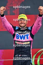 Pierre Gasly (FRA) Alpine F1 Team celebrates his third position on the podium. 03.11.2024. Formula 1 World Championship, Rd 21, Brazilian Grand Prix, Sao Paulo, Brazil, Race Day.