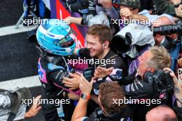 Pierre Gasly (FRA) Alpine F1 Team celebrates his third position with the team in parc ferme. 03.11.2024. Formula 1 World Championship, Rd 21, Brazilian Grand Prix, Sao Paulo, Brazil, Race Day.