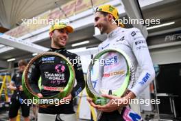 (L to R): Pierre Gasly (FRA) Alpine F1 Team celebrates his third position with second placed team mate Esteban Ocon (FRA) Alpine F1 Team. 03.11.2024. Formula 1 World Championship, Rd 21, Brazilian Grand Prix, Sao Paulo, Brazil, Race Day.