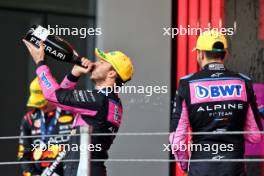 (L to R): Pierre Gasly (FRA) Alpine F1 Team celebrates his third position on the podium with second placed team mate Esteban Ocon (FRA) Alpine F1 Team. 03.11.2024. Formula 1 World Championship, Rd 21, Brazilian Grand Prix, Sao Paulo, Brazil, Race Day.