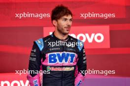 Pierre Gasly (FRA) Alpine F1 Team celebrates his third position on the podium. 03.11.2024. Formula 1 World Championship, Rd 21, Brazilian Grand Prix, Sao Paulo, Brazil, Race Day.