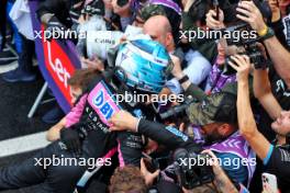 Pierre Gasly (FRA) Alpine F1 Team celebrates his third position with the team in parc ferme. 03.11.2024. Formula 1 World Championship, Rd 21, Brazilian Grand Prix, Sao Paulo, Brazil, Race Day.