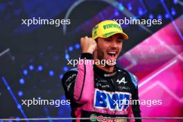 Pierre Gasly (FRA) Alpine F1 Team celebrates his third position on the podium. 03.11.2024. Formula 1 World Championship, Rd 21, Brazilian Grand Prix, Sao Paulo, Brazil, Race Day.