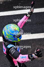 Esteban Ocon (FRA) Alpine F1 Team celebrates his second position in parc ferme. 03.11.2024. Formula 1 World Championship, Rd 21, Brazilian Grand Prix, Sao Paulo, Brazil, Race Day.