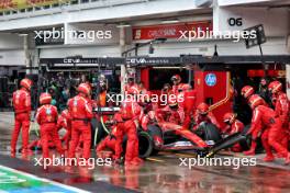 Charles Leclerc (MON) Ferrari SF-24 makes a pit stop. 03.11.2024. Formula 1 World Championship, Rd 21, Brazilian Grand Prix, Sao Paulo, Brazil, Race Day.