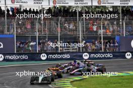 George Russell (GBR) Mercedes AMG F1 W15 leads at the start of the race. 03.11.2024. Formula 1 World Championship, Rd 21, Brazilian Grand Prix, Sao Paulo, Brazil, Race Day.