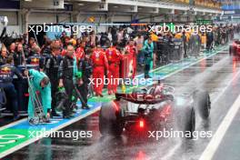 George Russell (GBR) Mercedes AMG F1 W15 in the pits while the race is red flagged. 03.11.2024. Formula 1 World Championship, Rd 21, Brazilian Grand Prix, Sao Paulo, Brazil, Race Day.