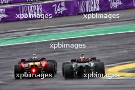 Lewis Hamilton (GBR) Mercedes AMG F1 W15 and Franco Colapinto (ARG) Williams Racing FW46 battle for position. 03.11.2024. Formula 1 World Championship, Rd 21, Brazilian Grand Prix, Sao Paulo, Brazil, Race Day.