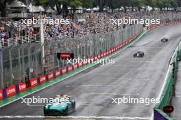 Esteban Ocon (FRA) Alpine F1 Team A524 leads behind the Aston Martin FIA Safety Car. 03.11.2024. Formula 1 World Championship, Rd 21, Brazilian Grand Prix, Sao Paulo, Brazil, Race Day.