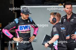 Esteban Ocon (FRA) Alpine F1 Team in the pits while the race is red flagged. 03.11.2024. Formula 1 World Championship, Rd 21, Brazilian Grand Prix, Sao Paulo, Brazil, Race Day.