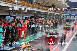 Pierre Gasly (FRA) Alpine F1 Team A524 in the pits while the race is red flagged. 03.11.2024. Formula 1 World Championship, Rd 21, Brazilian Grand Prix, Sao Paulo, Brazil, Race Day.