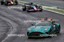 Esteban Ocon (FRA) Alpine F1 Team A524 leads behind the Aston Martin FIA Safety Car. 03.11.2024. Formula 1 World Championship, Rd 21, Brazilian Grand Prix, Sao Paulo, Brazil, Race Day.