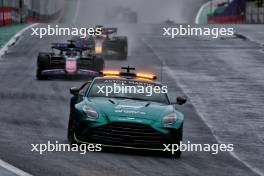 Esteban Ocon (FRA) Alpine F1 Team A524 leads behind the Aston Martin FIA Safety Car. 03.11.2024. Formula 1 World Championship, Rd 21, Brazilian Grand Prix, Sao Paulo, Brazil, Race Day.