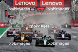 George Russell (GBR) Mercedes AMG F1 W15 leads at the start of the race. 03.11.2024. Formula 1 World Championship, Rd 21, Brazilian Grand Prix, Sao Paulo, Brazil, Race Day.