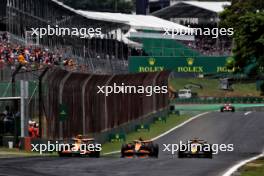 Lando Norris (GBR) McLaren MCL38 leads Oscar Piastri (AUS) McLaren MCL38 who is closed on by Max Verstappen (NLD) Red Bull Racing RB20 under the VSC. 02.11.2024. Formula 1 World Championship, Rd 21, Brazilian Grand Prix, Sao Paulo, Brazil, Sprint and Qualifying Day.