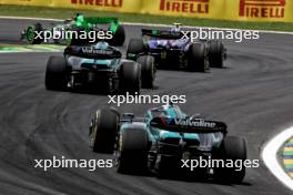 Fernando Alonso (ESP) Aston Martin F1 Team AMR24 leads Lance Stroll (CDN) Aston Martin F1 Team AMR24. 02.11.2024. Formula 1 World Championship, Rd 21, Brazilian Grand Prix, Sao Paulo, Brazil, Sprint and Qualifying Day.